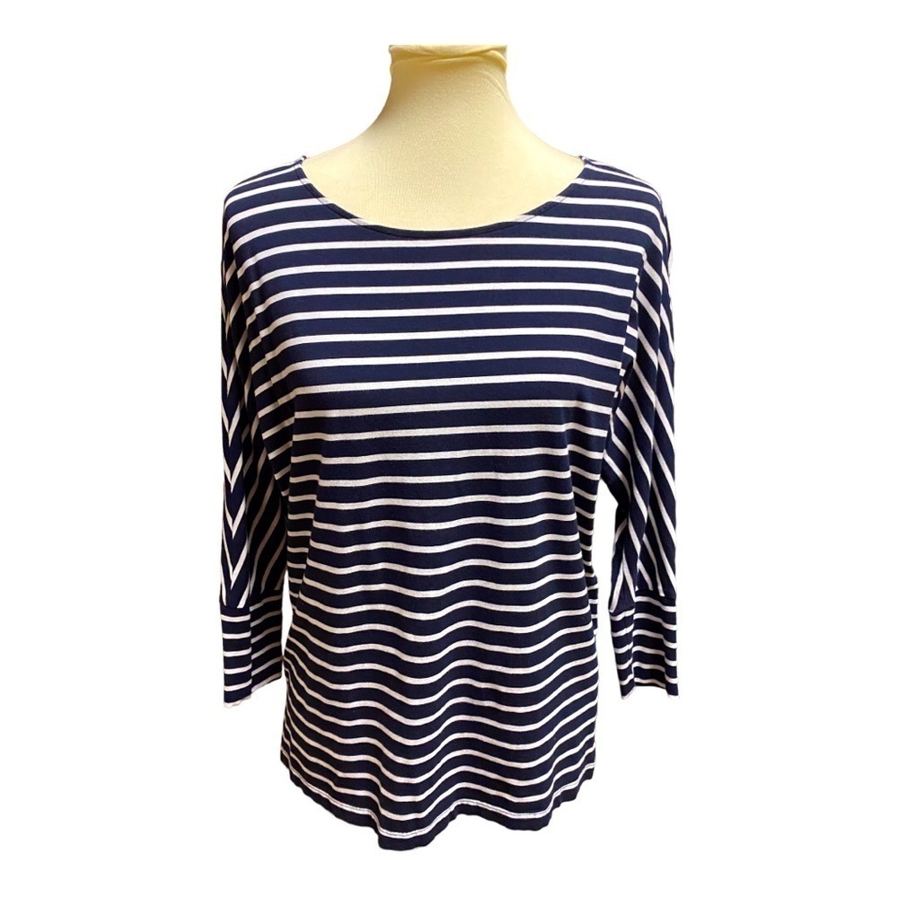 Summer & Sage Navy and White Striped Blouse